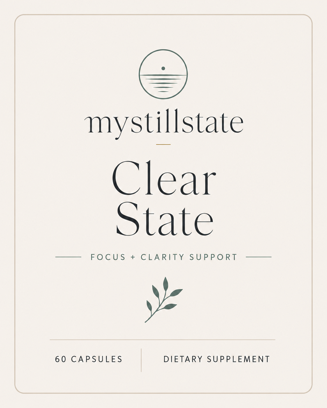 Mystillstate Clear State front label