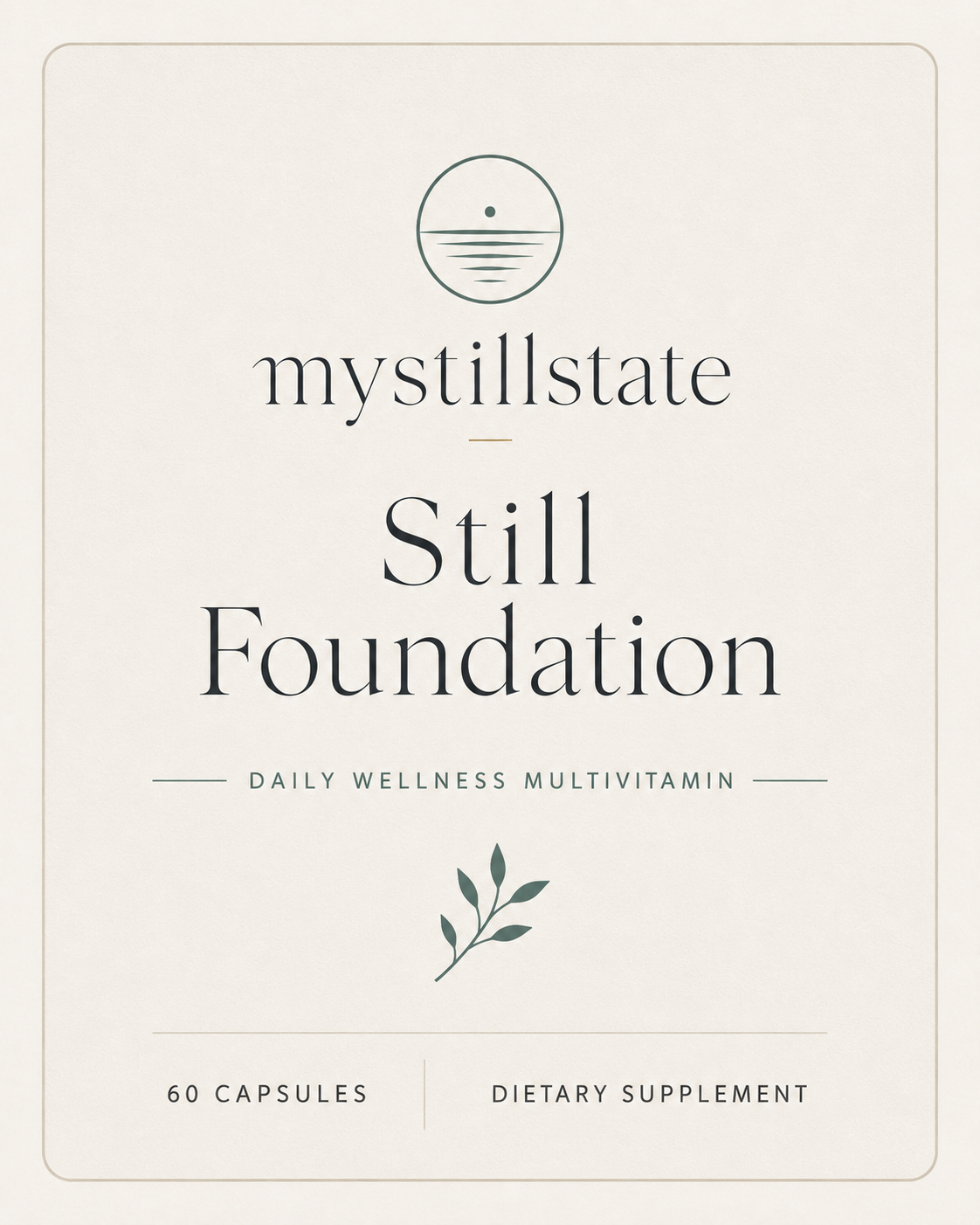 Mystillstate Still Foundation front label